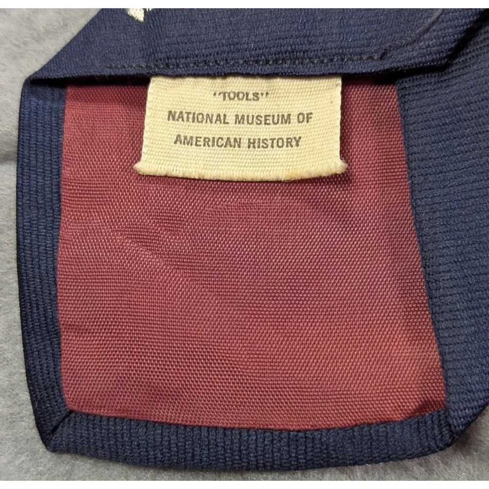 Smithsonian National Museum American History Tools Navy Blue Silk Blend Necktie